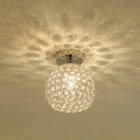 1-Light Flush Mount Light Fixtures Modern Style Bowl Shape Metal Ceiling Lighting