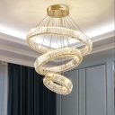 3-Light Suspension Pendant Light Modern Style Circular Shape Metal Chandelier Light Fixtures