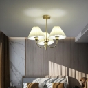 White Fabric 3 Lights Vintage Chandelier Pendant Light Bedroom Traditional Ceiling Chandelier