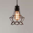 1 Light Flower Shade Hanging Light Industrial Style Metal Pendant Light for Office