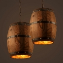 1-Light Pendant Lighting Industrial Style Bucket Shape Metal Pendulum Lights