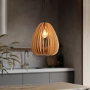 Modern Simple Suspension Pendant Wood Material Suspension Pendant Light for Living Room