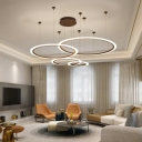 4 Lights Round Shade Hanging Light Modern Style Acrylic Pendant Light for Dining Room
