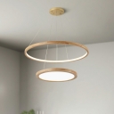 2 Lights Round Shade Hanging Light Modern Style Acrylic Pendant Light for Dining Room