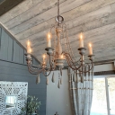 Simple American Style Chandelier 8 Head Ceiling Chandelier for Bar Cafe Living Room
