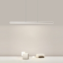 1 Light Linear Shade Pendant Light Modern Style Metal Hanging Light for Living Room
