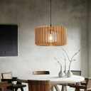 Modern Drop Pendant Wood Material Suspension Pendant for Living Room Dining Room