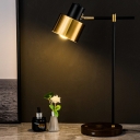 1-Light Nightstand Lamps Minimalism Style Cylinder Shape Metal Table Light