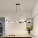 2 Lights Reverse Shade Hanging Light Modern Style Acrylic Pendant Light for Living Room
