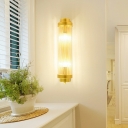 2-Light Vanity Sconce Lights Modern Style Cylinder Shape Crystal Wall Mounted Lighting