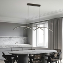 3 Lights Arc Shade Hanging Light Modern Style Acrylic Pendant Light for Living Room