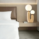 Contemporary Table Lamp Glass 2 Light Night Table Lamps for Bedroom Living Room