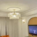 2-Tier Chandelier Pendant Light Modern Glass 12 Lights Elegant Ceiling Chandelier for Living Room