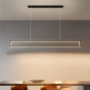 1-Light Island Ceiling Light Modern Style Rectangular Shape Metal Pendant Lighting