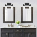 Industrial Style Vanity Sconce Glass Vanity Wall Light Fixtures for Bathroom
