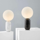 Ultra-Modern Table Light White Glass Night Table Lamps for Bedroom Living Room