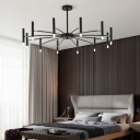 12 Lights Divergence Shade Hanging Light Modern Style Metal Pendant Light for Living Room