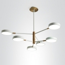 6-Light Hanging Ceiling Lights Modern Style Drun Shape Metal Chandelier Light Fixtures