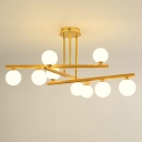 9-Light Suspension Pendant Light Modernist Style Round Shape Glass Chandelier Lights