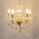 5 Lights Crystal Chandelier Pendant Light Traditional Hanging Chandelier for Living Room