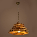 Modern Hanging Light Fixtures Basic 1 Light Wood Minimalist Ceiling Lamp for Dinning Room