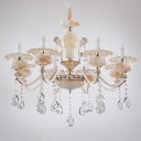European Style Chandelier Candle Shape Crystal Ceiling Chandelier for Bedroom Living Room