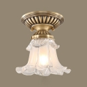 1-Light Semi Flush Light Fixtures ​Traditional Style Bell Shape Metal Ceiling Lamp