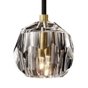 1-Light Pendant Lighting Minimalist Style Globe Shape Crystal Suspension Light