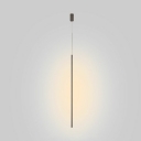 1-Light Hanging Lighting Minimalist Style Liner Shape Remote Control Stepless Dimming Light Metal Pendant
