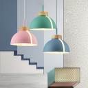 Macaron Pendants Light Fixtures Dome 1 Light Modern Nordic Style Ceiling Lamp for Living Room