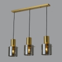 3-Light Pendant Light Fixtures Minimalist Style Cylinder Shape Metal Hanging Ceiling Lights