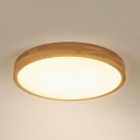 Contemporary Round Flush Mount Ceiling Light Fixtures Wood Ceiling Mounted Light
