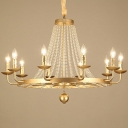 European Style Chandelier Candle Shape Crystal Ceiling Chandelier for Living Room Dining Room