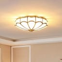 Creative Glass Colonial Style Flush Mount Ceiling Light for Hallway Corridor and Bedroom