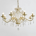European Style Chandelier Candle Shape Crystal Ceiling Chandelier for Bedroom