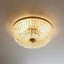 Clear Led Flush Mount Ceiling Lights Round Shade Modern Style Glass Led Flush Light for Living Room