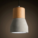 1-Light Suspension Pendant Minimalist Style Tapered Shape Stone Hanging Fixture