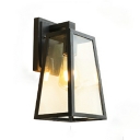 1-Light Sconce Light Fixtures Vintage Style Trapezoid Shape Metal Wall Lighting Ideas