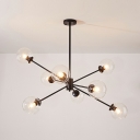 8 Lights Chandelier Lighting Fixtures Metal and Glass Modern Hanging Chandelier for Living Room