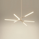 6 Lights LED Chandelier Pendant Light White Modern Minimalist Hanging Lamp for Living Room
