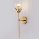 Brass and Glass Wall Sconce Light Fixtures Metal Industrial Wall Mounted Lamps for Living Room