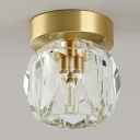 Creative Crystal Warm Decorative Semi Flush Light for Corridor Bedroom and Hall