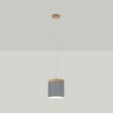 1-Light Hanging Pendnant Lamp Minimalist Style Cylinder Shape Wood Ceiling Light