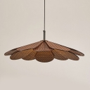 1-Light Ceiling Pendant Lamp Modern Style Cone Shape Wood Hanging Lighting