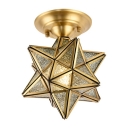 1-Light Flush Chandelier Traditional Style Star Shape Metal Ceiling Mounted Fixture