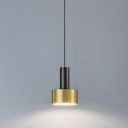 1-Light Hanging Ceiling Light Minimal Style Cylinder Shape Metal Pendant Lighting Fixtures