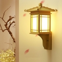 Modern Style LED Wall Sconce Light Japanese Style Wood Wall Light for Aisle Bedside