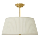 Traditional Tapered Semi Flush Mount Ceiling Light Plain Gathered Fabric Empire Shades Light