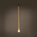 1-Light Pendant Light Industrial Style Exposed Bulb Shape Rope Down Lighting