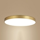 Gold Led Flush Ceiling Lights Round Shade Modern Style Third Gear Acrylic Led Flush Light for Dining Room